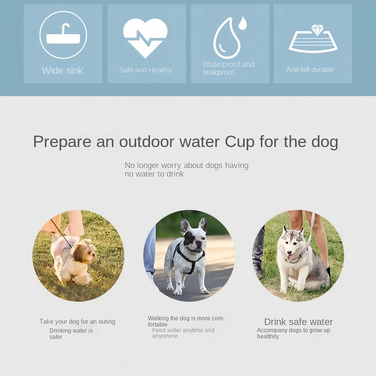 2-in-1 Portable Dog Water Bottle & Food Container
