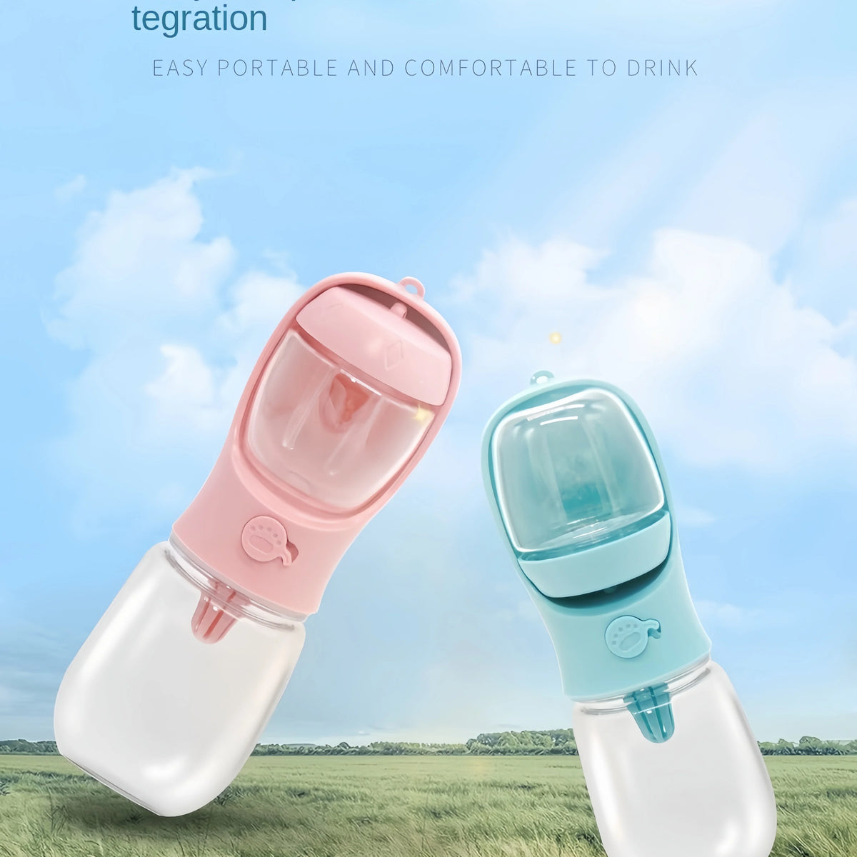 2-in-1 Portable Dog Water Bottle & Food Container
