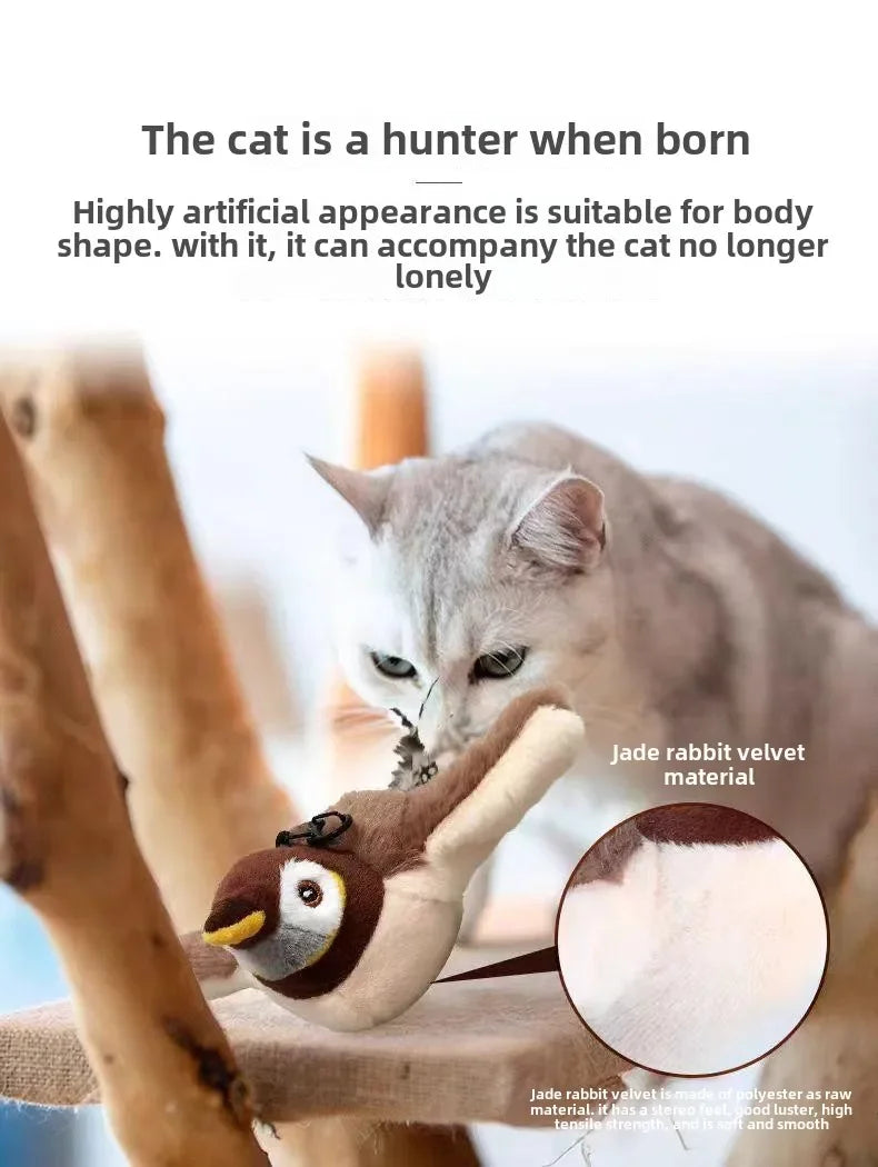 Interactive Flying Bird Cat Toy – Chirping & Flapping Plush