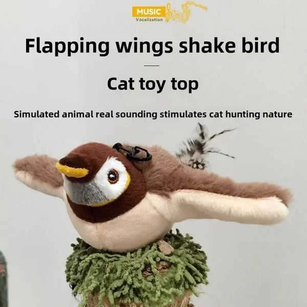 Interactive Flying Bird Cat Toy – Chirping & Flapping Plush