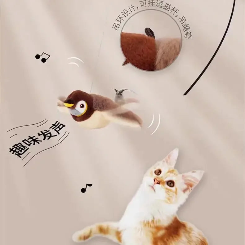 Interactive Flying Bird Cat Toy – Chirping & Flapping Plush