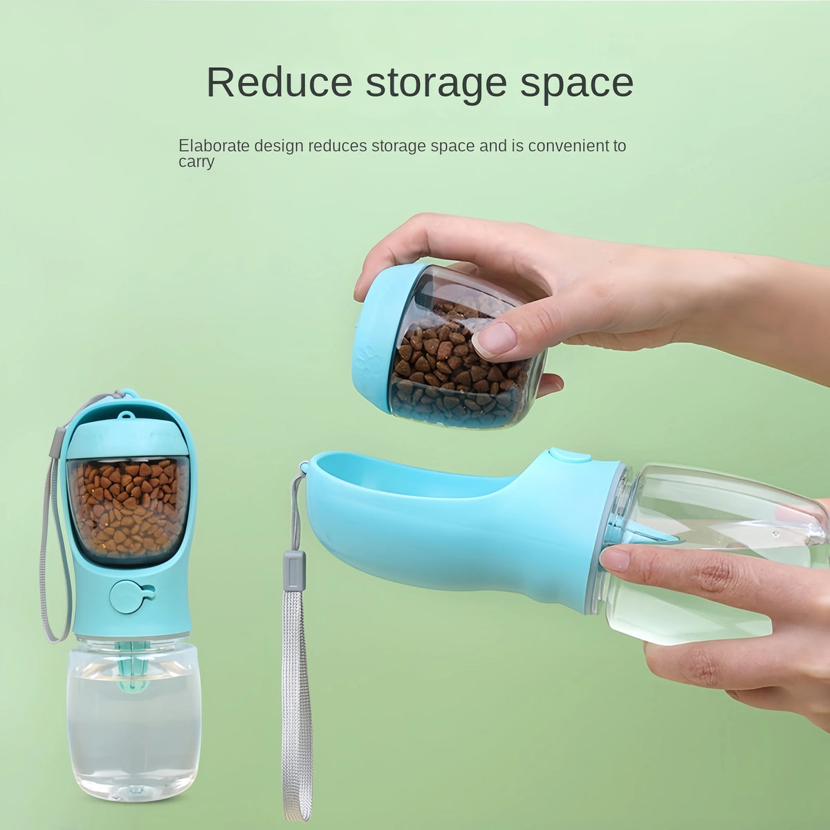 2-in-1 Portable Dog Water Bottle & Food Container