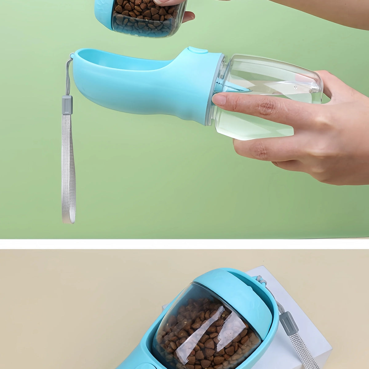 2-in-1 Portable Dog Water Bottle & Food Container