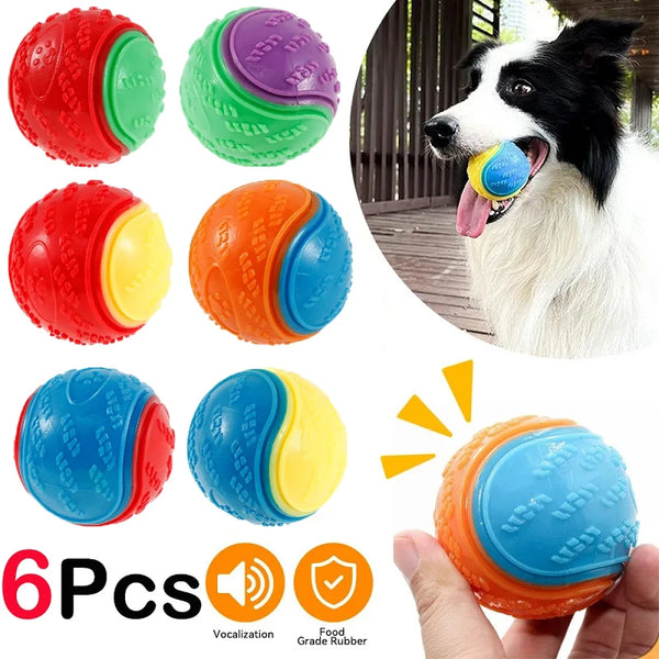Teeth-Cleaning Squeaky Balls for Dogs (6-Pack)