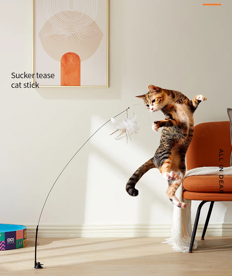 Interactive Cat Bird Toy – Handheld & Suction Cup Options